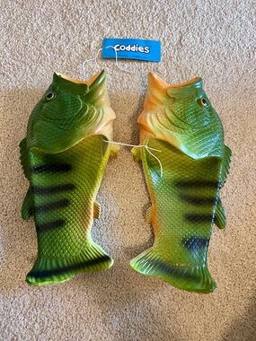 Coddies Fish Sandals Novelty Bass Slides Unisex Funny Fish Shoes NEW